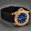Revue Thommen Men's 'Diver' Blue Dial Black Rubber Strap Bronze/Steel Automatic Watch 17571.2895
