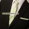 Formal Wear Mens Polyester Skinny Neckties Light Green Diagonal Stripes Ties 7cm