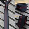 Mens Polyester Skinny Neckties Wedding/Party/Leisure Necktie Black/Red 5cm