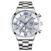 Luxury Mens Watches Stainless Steel Quartz Male Wristwatch Male Sport Leather Watch Calendar Luminous Men Clock relogio masculin