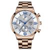 Luxury Mens Watches Stainless Steel Quartz Male Wristwatch Male Sport Leather Watch Calendar Luminous Men Clock relogio masculin