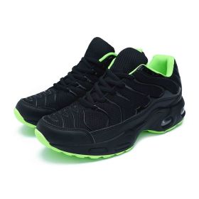 Men's shoes autumn new shock-absorbing air cushion running shoes outdoor mesh sneakers men's casual running shoes large size fashion shoes (Color: Green, size: 43)