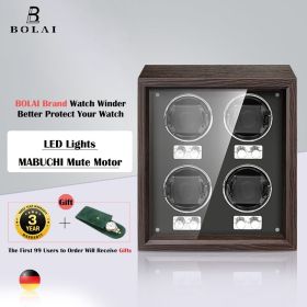Luxury Wood Watch Winder High-End 2 4 6 Slot Automatic Watches Box with Mabuchi Motor Watch Shaker Cabinet Clock Storage Box (Color: BL-40s plus-2)