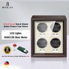 Luxury Wood Watch Winder High-End 2 4 6 Slot Automatic Watches Box with Mabuchi Motor Watch Shaker Cabinet Clock Storage Box (Color: BL-40s plus-1)
