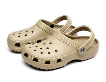 Men's Slippers; Women's Slippers; Adult Classic Clogs (Colour: Star-khaki, size: M4/W6 (suitable for 36/37))
