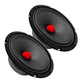 5 CORE 8 Inch Mid Range Bullet Pro Audio Car Speaker Red Aluminium Bullet Loudspeaker 500W Max 8 Ohms - Premium Quality Audio Door Speakers for Car or (size: 2PCS Car Audio Speakers 8oHM)