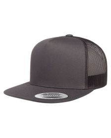Yupoong 6006 Adult 5-Panel Classic Trucker Cap (Color: Charcoal, size: OS)