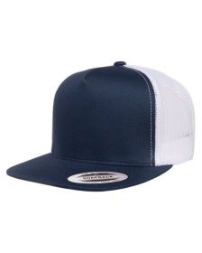 Yupoong 6006 Adult 5-Panel Classic Trucker Cap (Color: NAVY/ WHITE, size: OS)