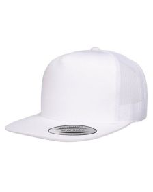 Yupoong 6006 Adult 5-Panel Classic Trucker Cap (Color: White, size: OS)