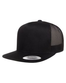Yupoong 6006 Adult 5-Panel Classic Trucker Cap (Color: Black, size: OS)