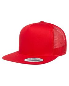 Yupoong 6006 Adult 5-Panel Classic Trucker Cap (Color: Red, size: OS)