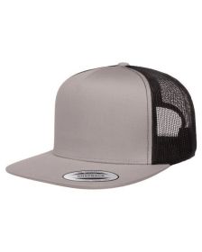Yupoong 6006 Adult 5-Panel Classic Trucker Cap (Color: SILVER/ BLACK, size: OS)