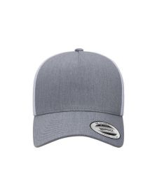 Yupoong 6506 Adult 5-Panel Retro Trucker Cap (Color: HEATHER/ WHITE, size: OS)