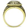 TK414704G - IP Gold(Ion Plating) Stainless Steel Ring with Epoxy in Jet