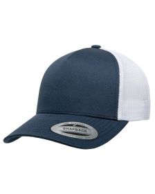 Yupoong 6506 Adult 5-Panel Retro Trucker Cap (Color: NAVY/ WHITE, size: OS)