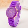 Simple Silicone Casual Quartz Watch Women Crystal Silicone Watches Wrist Watch