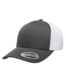 Yupoong 6506 Adult 5-Panel Retro Trucker Cap (Color: CHARCOAL/ WHITE, size: OS)