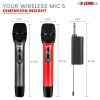 5 Core Wireless Microphones Pair UHF Professional Handheld Microfonos Inalambricos Dual Cordless Mic System for Karaoke Singing Wedding DJ Party Speec